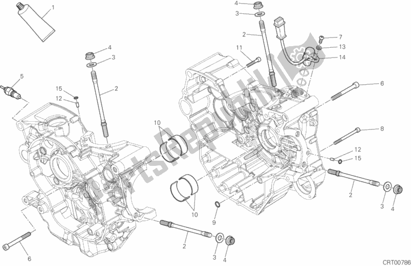 Alle onderdelen voor de 10a - Paar Halve Carters van de Ducati Multistrada 950 SW Thailand 2018